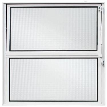 Imagem de Janela Basculante Vitro De Aluminio Branco Liso Esquadria 40X40 Vidro 