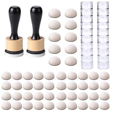 Imagem de Kit de Mini Aplicadores de Tinta BAOFALI com 2 Cabos e 50 Refilhos