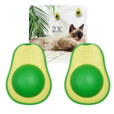 Imagem de Kit 2 Brinquedo Abacate Com Catnip Erva Gato Natural Interativo Lamber