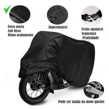 Imagem de Capa Cobrir Moto Couro Proteção Sol Chuva P M G 100% Forrada - monshel