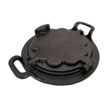 Imagem de Forma para Waffle 92580-LB Ferro Fundido com Trava para Fogao a Lenha 