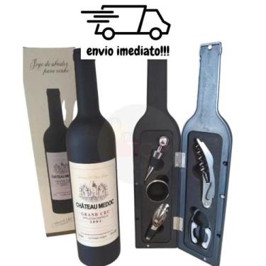 Imagem de Kit Abridor Tampa de Vinho 5 Peças Garrafa Emborrachada - KIT GIRL