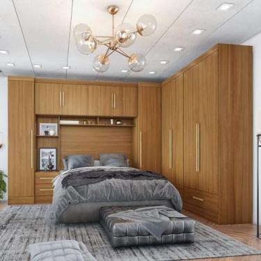 Imagem de Quarto de Casal Completo Modulado 5 Peças 6 Portas 4 Gavetas com Malei