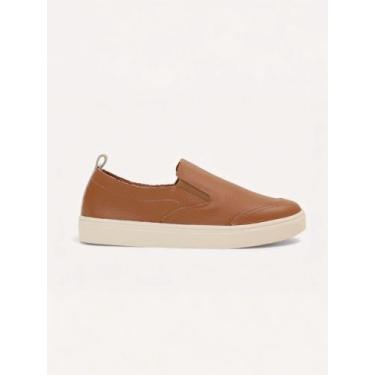 Imagem de Tênis Slip On Confort Couro - Caramelo - Daflon, 38
