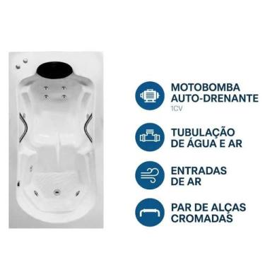 Imagem de Banheira Individual Gardenia COMPLETA com hidromassagem em acrílico - 