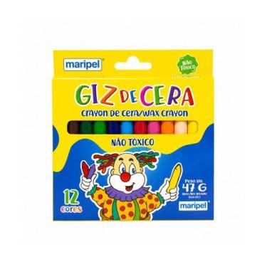 Imagem de Giz de Cera Pequeno Escolar Com 12 Cores 47g Maripel