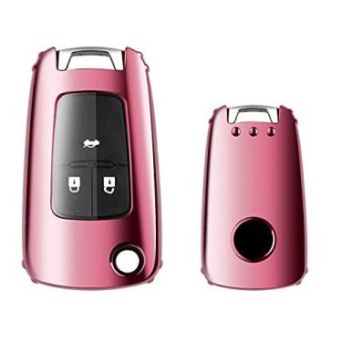 Imagem de WSWJDW Capa de chave de carro em TPU macio capa chaveiro chaveiro bolsa, adequado para Buick Chevrolet Cruze Opel Vauxhall Insignia Mokka Encore, rosa