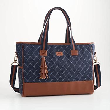Imagem de Bolsa de Maternidade Shopping + Trocador Bella Just Baby Azul-Marinho
