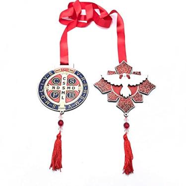 Imagem de FORNECEDOR 2 - Escapulário de Porta Espírito Santo e São Bento - Pendente - Unissex-Adultos - Metal