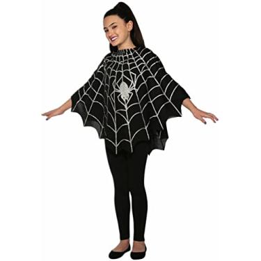 Imagem de Forum Novelties Child's Spider-Web Decorated Poncho Black