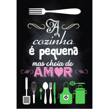 Imagem de Adesivo Decorativo De Parede Frase Cozinha Pequena - Gaudesivos