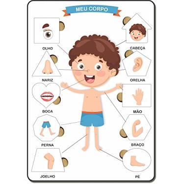 Imagem de Brinquedo Educativo Pedagógico Jogo Aprendendo Formas e as Partes do Corpo Humano - Menino