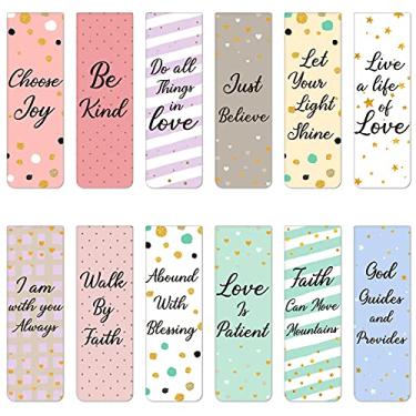 Imagem de Outus 60 marcadores magnéticos cristãos, citações inspiradoras, marcadores bíblicos, clipes magnéticos encorajadores de ímã positivo para mulheres, professoras, amantes de livros, escola, material de
