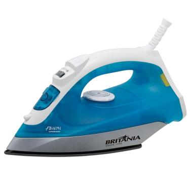Imagem de Ferro de Passar a Vapor Base Antiaderente com Spray Britânia FB167N Azul 1120W