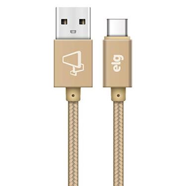 Imagem de CABO USB TIPO-C EM NYLON TRANÇADO REFORÇADO - RECARGA E SINCRONIZAÇÃO - DOURADO - TC20BG - ELG, Elg, TC20BG, Dourado