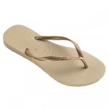 Imagem de Chinelo Havaianas Feminino Slim 39/0 Areia/Dourado Par-Areia/Dourada-3