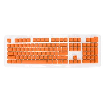 Imagem de Teclas de pudim, conjunto de teclas de teclado de jogo de tiro duplo de 106 teclas para teclado mecânico de 61/87/104 teclas, teclas personalizadas de transmissão de luz de altura OEM,(laranja)