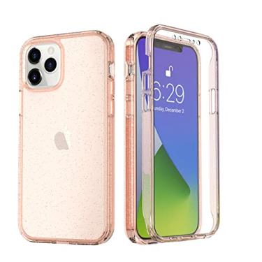 Imagem de Para iPhone 12 Mini 11 Pro Max X XS 7 8 Plus SE Caso Luxo Glitter Bling Capa Transparente 360 ​​Corpo Inteiro Telefone Coque, Rose Gold, Para Iphone 8