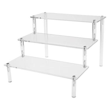 Imagem de Almencla Prateleira De Acrílico Transparente Para Escada, Perfume, Organizador De Armazenamento De Maquiagem, Bancada, Cupcakes, Cosméticos, Suporte De Escada Para Exibição, Prateleiras De Elevação
