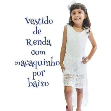 Imagem de Vestido Infantil Menina Saia Renda Festa Ano Novo Macaquinho - Anjo Da