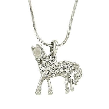 Imagem de Falari Colar com pingente de animal strass cristal r dio polido, Cristal