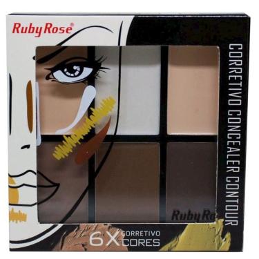 Imagem de Corretivo Concealer Ruby Rose Contour 6 Cores - HB-8088