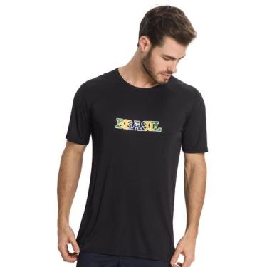 Imagem de Camiseta Masculina Brasil Copa Mmt Preto - Gilzer
