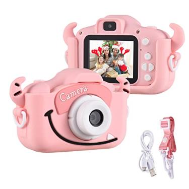 Imagem de DOYING Mini Cartoon Kids Câmera Digital 1080P Câmera de Vídeo Digital para Crianças Lente Dupla Tela IPS de 2.0 Polegadas Bateria Embutida Bonito Molduras Para Fotos Jogos Interessantes com Correia de
