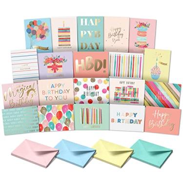 Imagem de Sweetzer & Orange Cartões de Feliz Aniversário com Envelopes e Caixa de Cartão de Aniversário Variado Conjunto de 20 Cartões de Aniversário Sortidos com Envelopes, Cartões de Felicitação em Sortidos