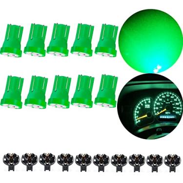 Imagem de Lâmpada LED T10 194 168, 2825 T10 W5W 6SMD verde luz automotiva, painel de instrumentos, medidor de painel de instrumentos, luz de mapa, luz de porta, luz de cortesia, luz de placa de carro, pacote com 10