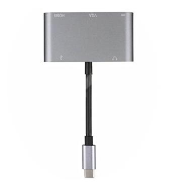 Imagem de 5 em 1 Tipo C para HDMI/VGA/USB Áudio/USB-C PD Adaptador Hub Tipo HDMI HDMI + VGA+Áudio+USB+PD
