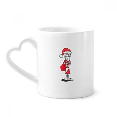 Imagem de Bolsa de chapéu de Hórus de Papai Noel de Natal Caneca de café Cerâmica Copo de coração de vidro