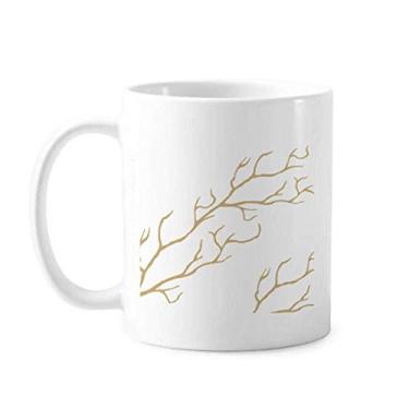 Imagem de Branch Abstrato Plantas Arte Padrão Caneca Cerâmica Café Porcelana Utensílios de Mesa