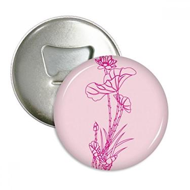 Imagem de Folha de lótus flor de lótus abridor de garrafa ímã de geladeira emblema multifuncional