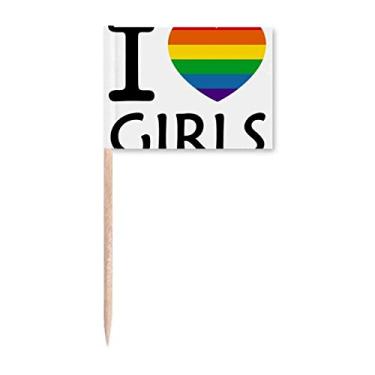 Imagem de Marcador de palito de dente LGBT coração bissexuais transgêneros decoração de festa