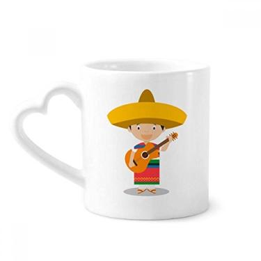 Imagem de Hat Guitar Mexico Caneca de desenho animado café cerâmica copo de coração de vidro