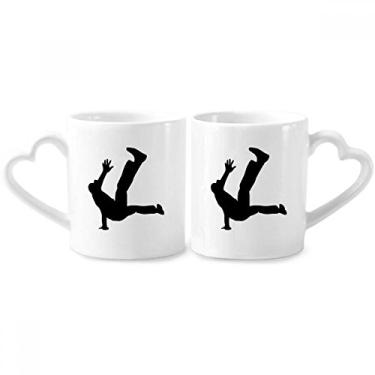 Imagem de Conjunto de canecas de porcelana para casais, hip hop, esportivas, dançarino, pulador de coração