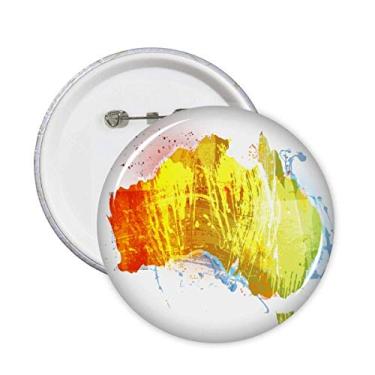 Imagem de Austrália Mapa Colorido Ilustração Padrão Pinos Emblema Botão Decoração Acessório 5 peças