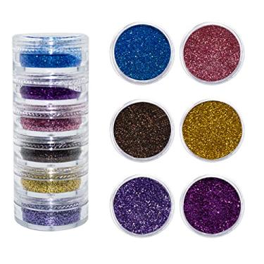 Imagem de Torre com 6 Potes de Glitter Fino Para Decoração Encapsulamento Unhas Nail Art Manicure