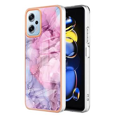 Imagem de Capas de armadura de mármore bonitas compatíveis com Xiaomi Redmi Note 11T Pro Capas de silicone Moldura Simplicidade Anti-queda Capa traseira de proteção à prova de choque (3, Redmi Note 11T Pro)