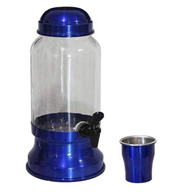 Imagem de Suqueira Barrica Suco Vidro para Liquidos Sucos Água Multiuso 3,2 Litros Gastrobel - Azul Verniz