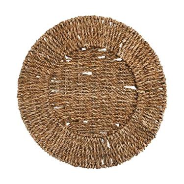 Imagem de Mimo Style Sousplat Rattan de Fibra Natural, Cor Escura. Elegante e Charmoso Perfeito Para Sua Mesa Posta. Perfeito Para Todas as Ocasiões. Perfeito Para uma Mesa Tropical. Medidas: 33x2cm