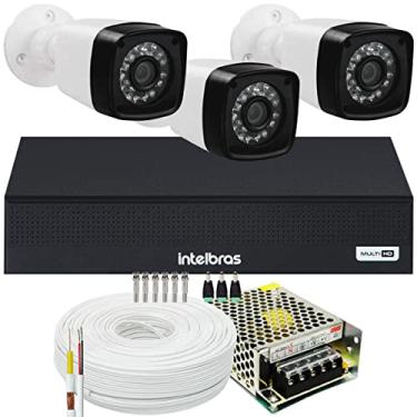 Imagem de Kit Cftv 3 Câmera Segurança Full Hd 2mp Dvr Intelbras Sem HD