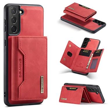 Imagem de Capa de telefone estilo carteira 2 em 1 estilo retrô com função de suporte magnético para OnePlus 9RT N200 N20 N2 9R Ace 10R 9 10 Pro 5G 4G capa traseira protetora à prova de queda (vermelho, Samsung A23 4G)