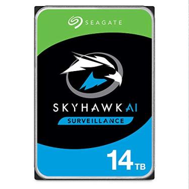 Imagem de Seagate Disco rígido interno de vigilância Skyhawk AI 14 TB HDD – 3,5 polegadas SATA 6 Gb/s 256 MB de cache com gerenciamento de saúde da unidade + serviço de resgate de 3 anos (ST14000VE008)