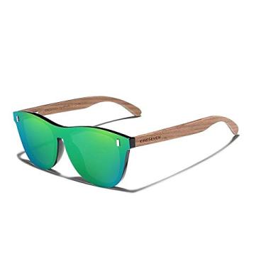 Imagem de Óculos de Sol Masculino Kingseven de Madeira Polarizados UV400 Anti-Reflexo W5510 (Verde)