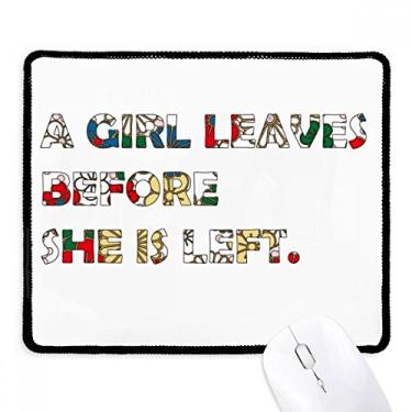 Imagem de Mousepad com citação sobre meninas, borda costurada, tapete de borracha para jogos