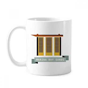 Imagem de Caneca clássica Singapore Marina Bay Sands Caneca de cerâmica branca presente com alças 350 ml