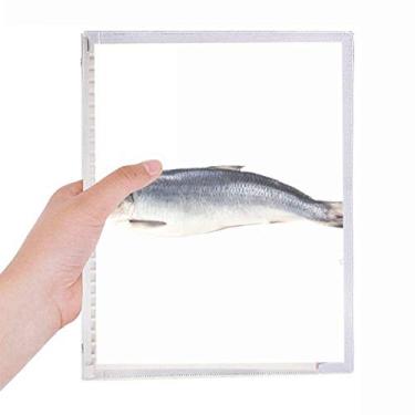 Imagem de Caderno de atividades com peixes do oceano longo, folhas soltas, diário recarregável