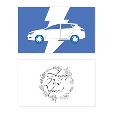 Imagem de Veículos energéticos protegem o ambiente padrão de ano novo festival cartão felicitações Bless mensagem presente